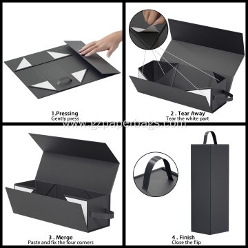 Folding Cardboard Wine Bottle Gift Boxes